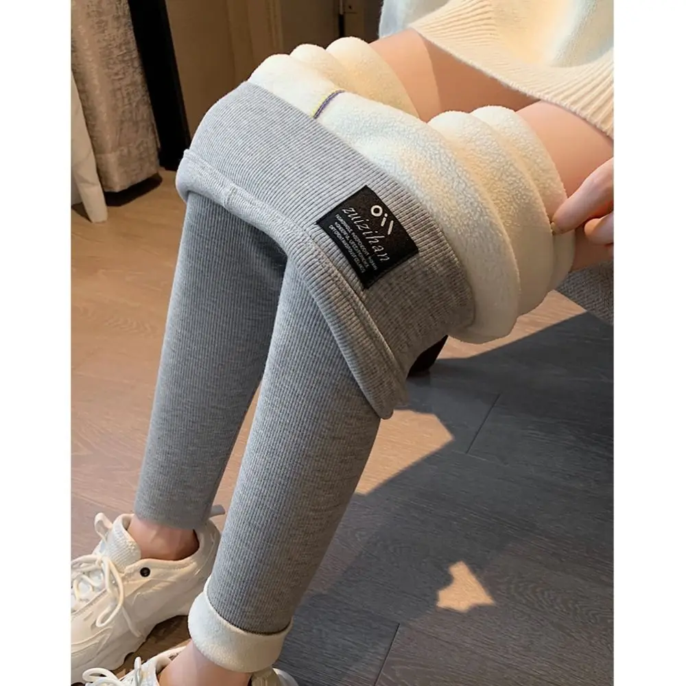 Cusual-Leggings chauds épais pour femmes, pantalons longs coupe couvertes, pantalons Smile, automne, hiver