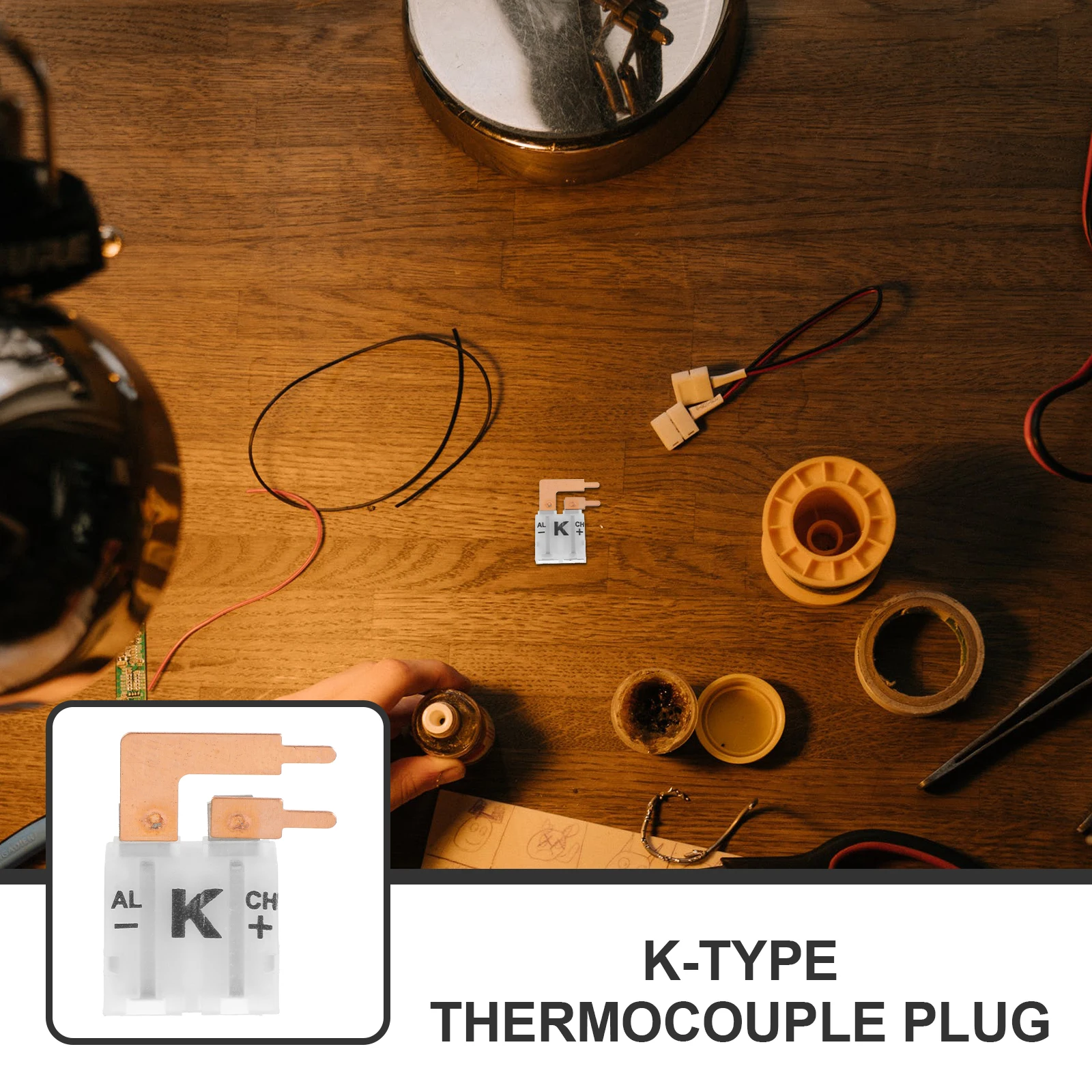 

K Type Thermocouple Plug Plastic Right Angle Connector Easy Installation Thermocouple Adapter Replacement Cable Connector