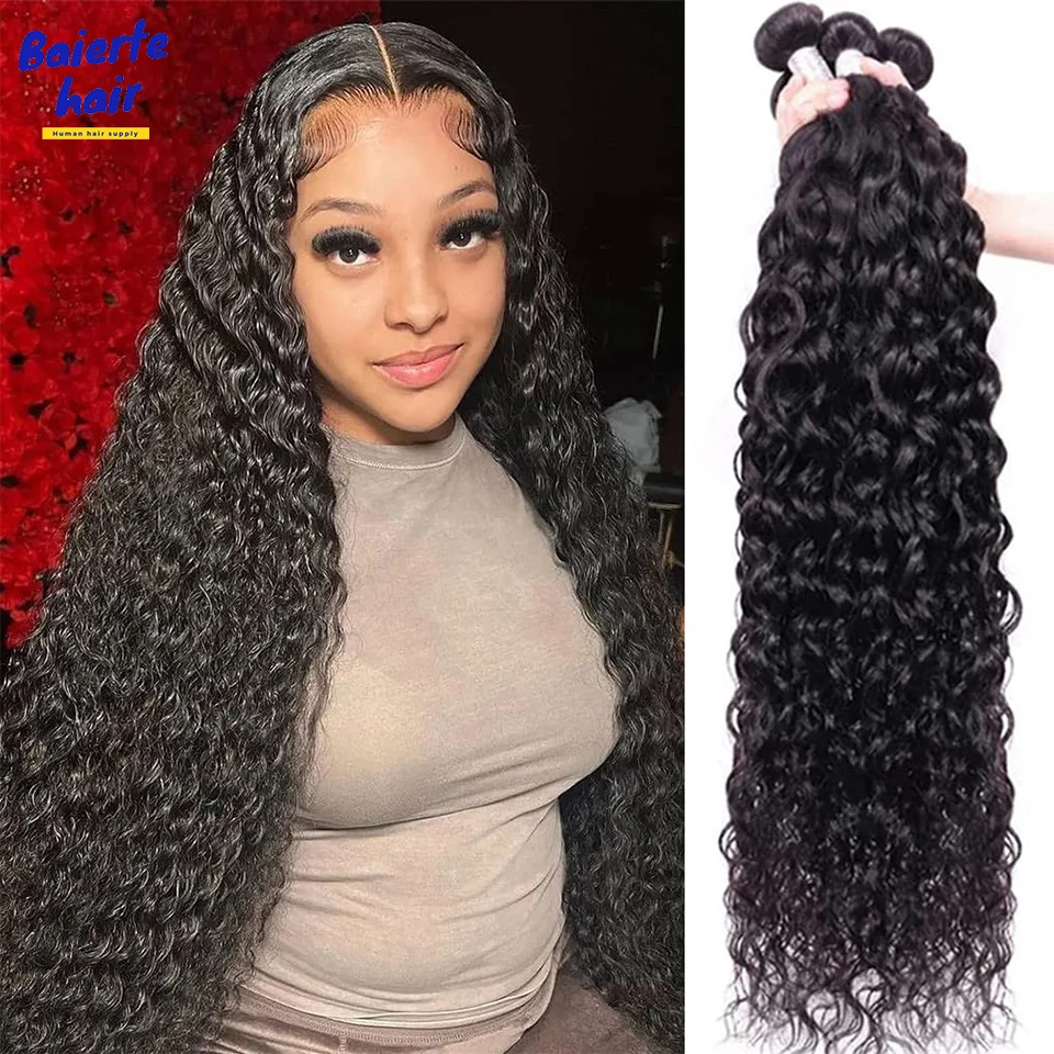 

Натуральные волосы для наращивания, 8-30 дюймов, глубокая волна, кудрявые, необработанные, для быстрого наращивания, влажные и волнистые, 3/4 пучка для женщин