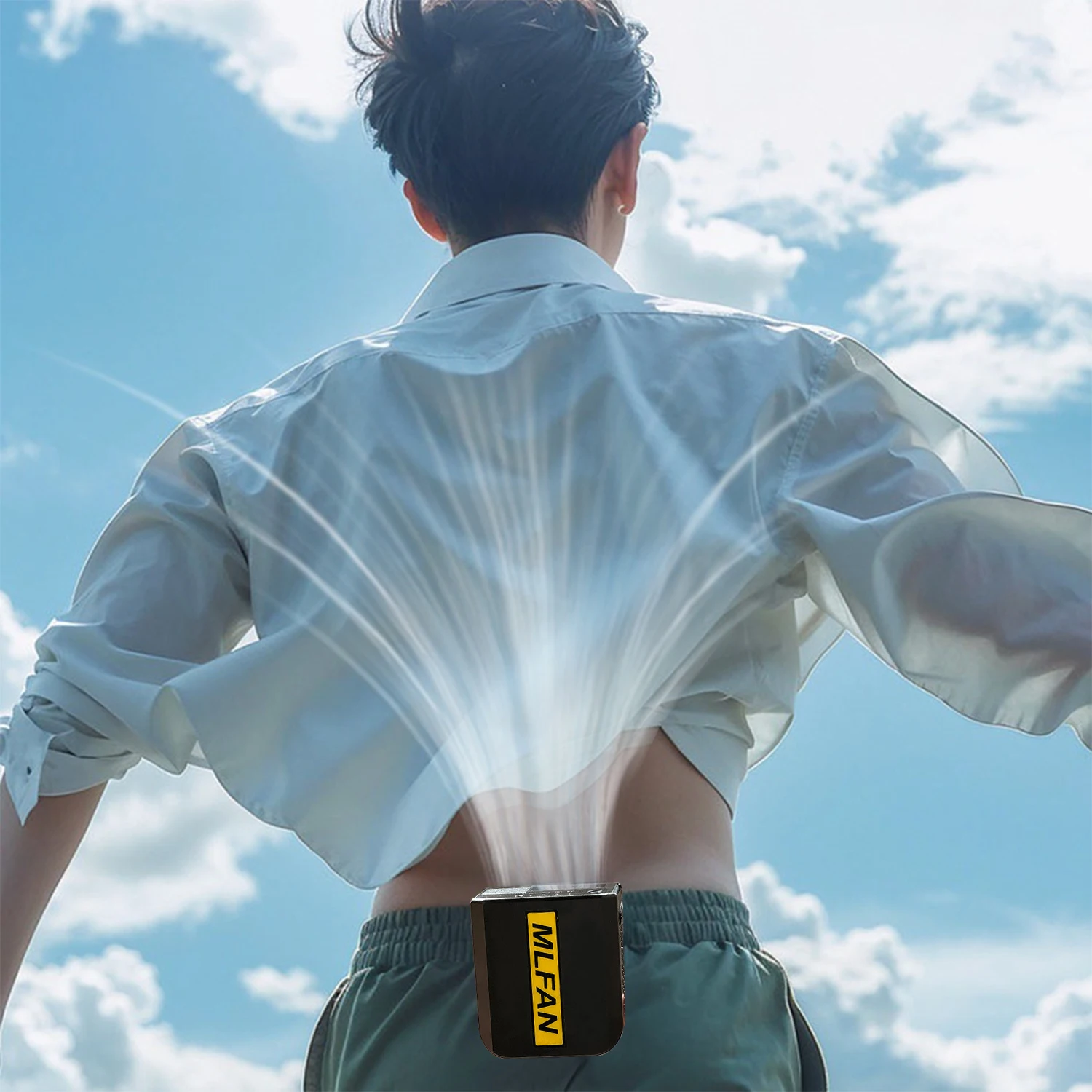 مروحة خصر قوية محمولة سريعة التبريد بقدرة 10000 مللي أمبير في الساعة، مروحة بمشبك للرقبة والخصر بأربعة سرعات، بنك طاقة خارجي USB/التخييم/الصيد