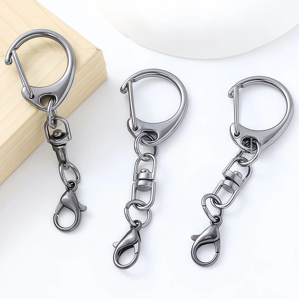 5/10pcs D Snap Hook Keychain Rings Buckle Swivel Clasp Keyring