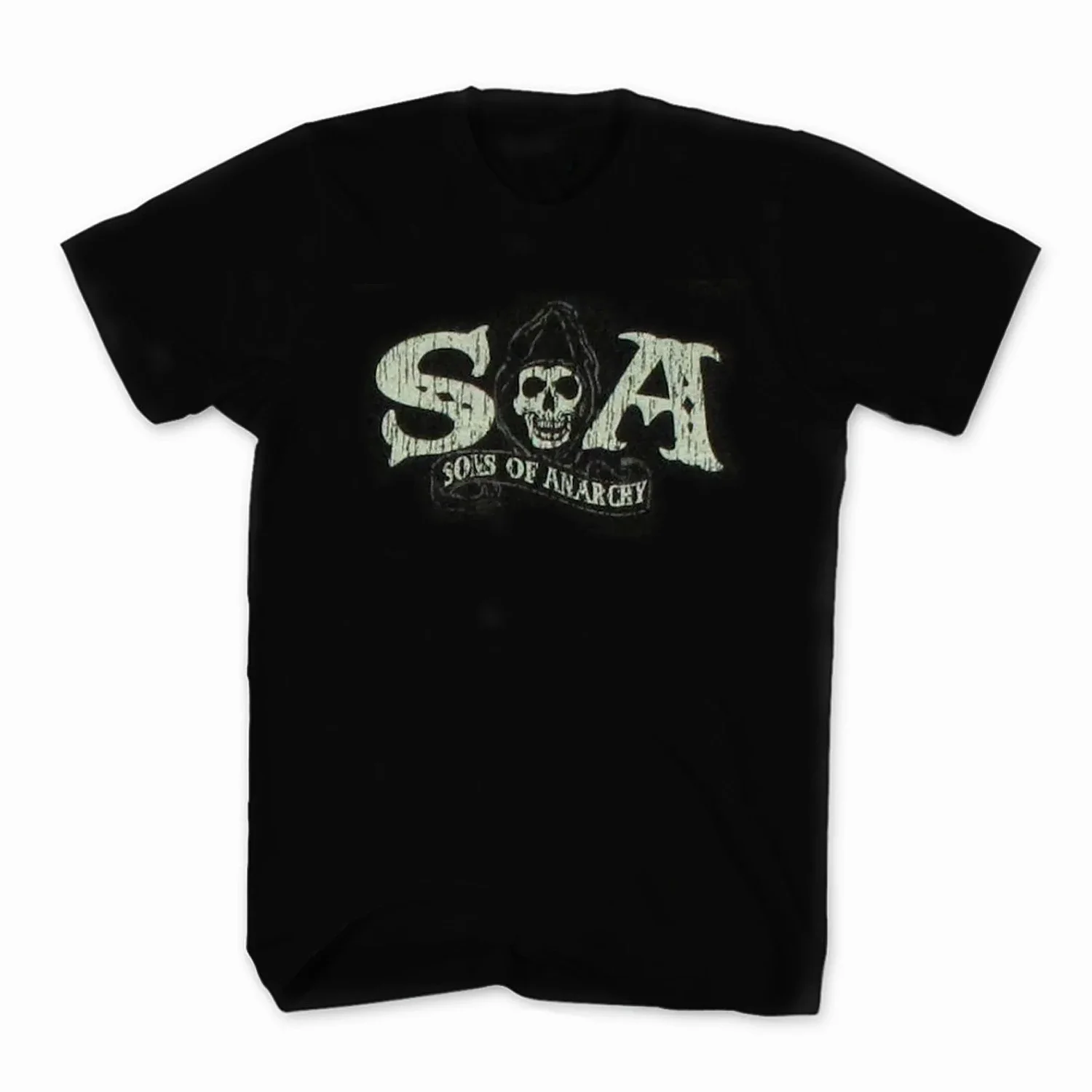 Vintage SOA Symbol SAMCRO Outlaw Motorcycle Rider T-Shirt O-Neck Summer Short Sleeve Casual Mens
