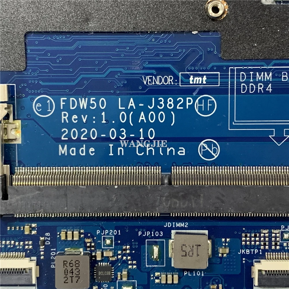 Sử Dụng FDW50 LA-J382P Mainboard Dành Cho Dành Cho Laptop Dell Latitude 5510 Bo Mạch Chủ SRGKV I7-10610U DDR4 CN-0JJ0XJ 0JJ0XJ JJ0XJ Tế