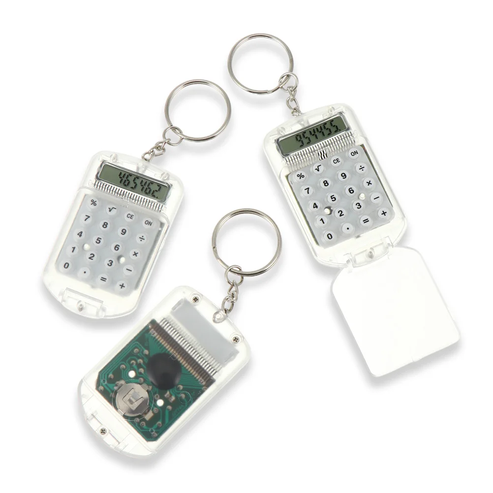

4Pcs Tiny Pocket Calculators Key Rings High Quality ABS Material Easy to Use for Students and Professionals Calculator Keychain
