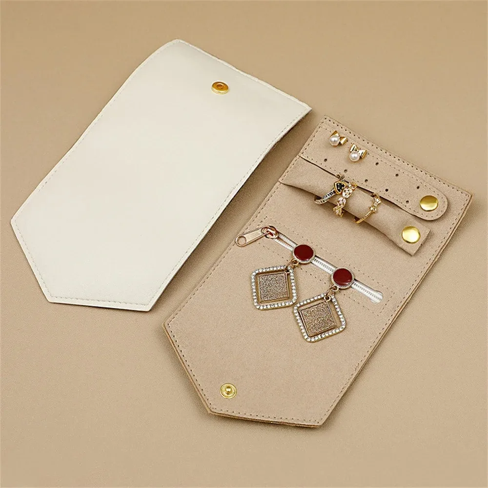 Jewelry Storage Creative Small Jewelry Storage Bag Compact Pu Microfiber Jewelry Organizer Bag Jewelry Packaging Jewelry Roll