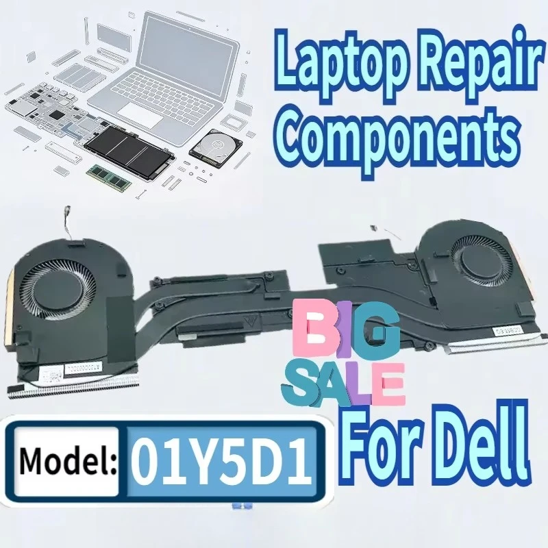 For Dell Precsion 7560 7550 M7550 M7560 Workstation Radiator Fin Module Heatsink With CPU GPU  Fan 1Y5D1 01Y5D1 CN-01Y5D1