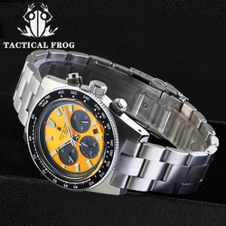 Tactical Frog V2 Solar Chronograph Watch Sapphire Crystal Mirror Ceramic Bezel VS75A Eco-Drive Quartz 20Bar Waterproof Men Watch