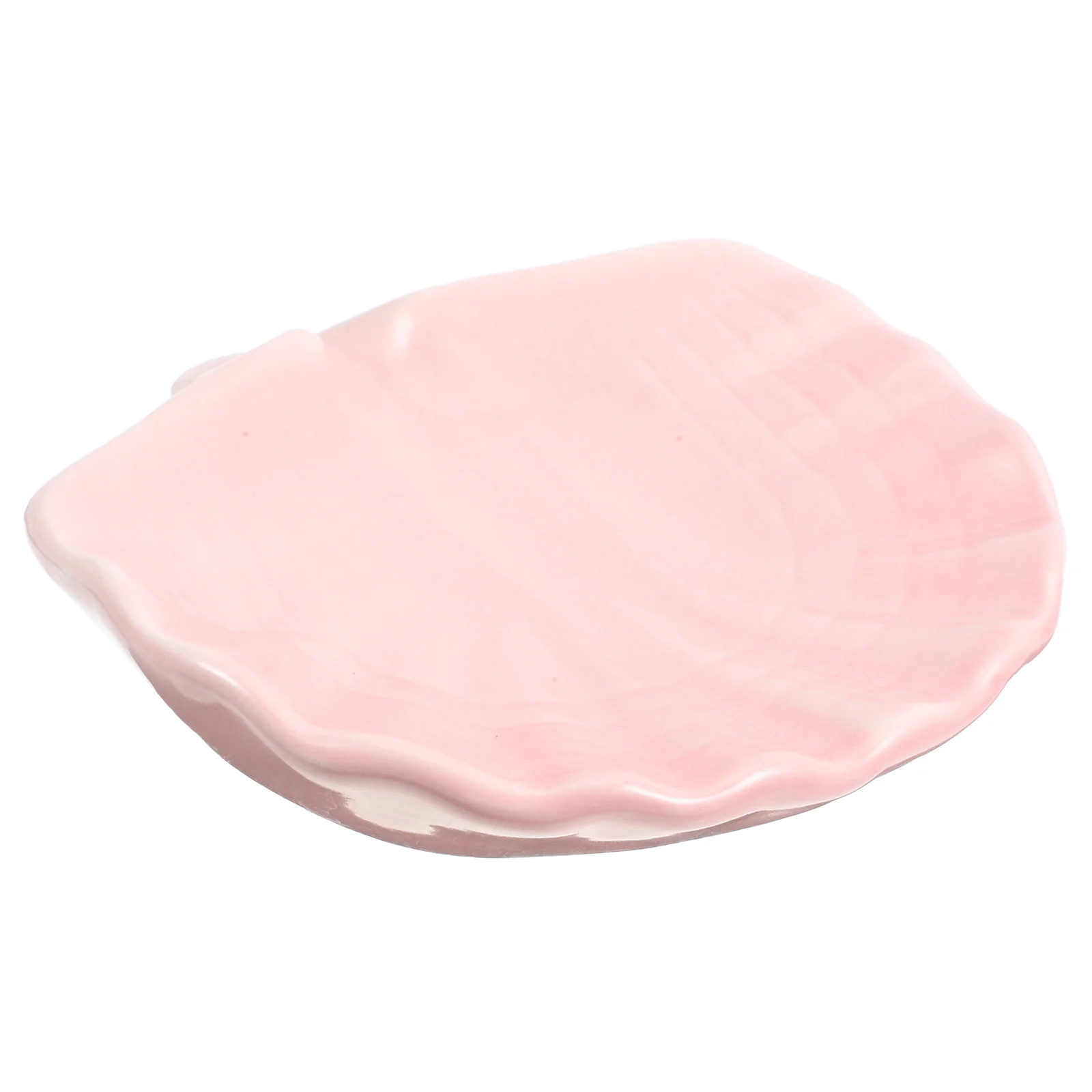 

Shell Shaped Soap Dish Ceramic Bathroom Decorative Holder for Bar Soap Non-Slip Base Multi-Function Tray Organizing Shower