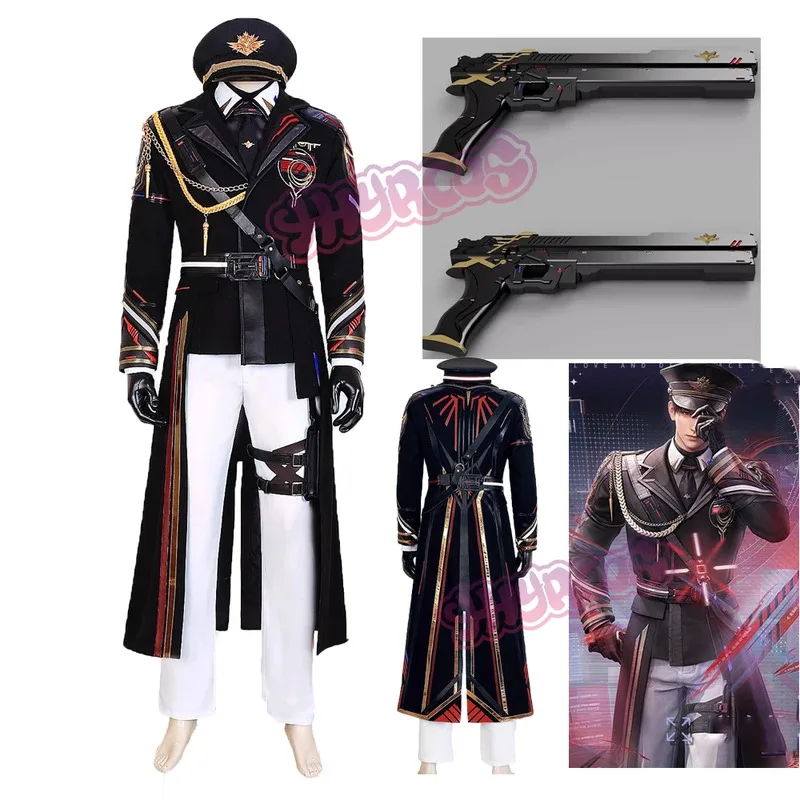 

Костюм для косплея Love and Deepspace Caleb, реквизит для парика, униформа Farspace Colonel, кепка для вечеринки на Хэллоуин для женщин и мужчин, карнавальный наряд