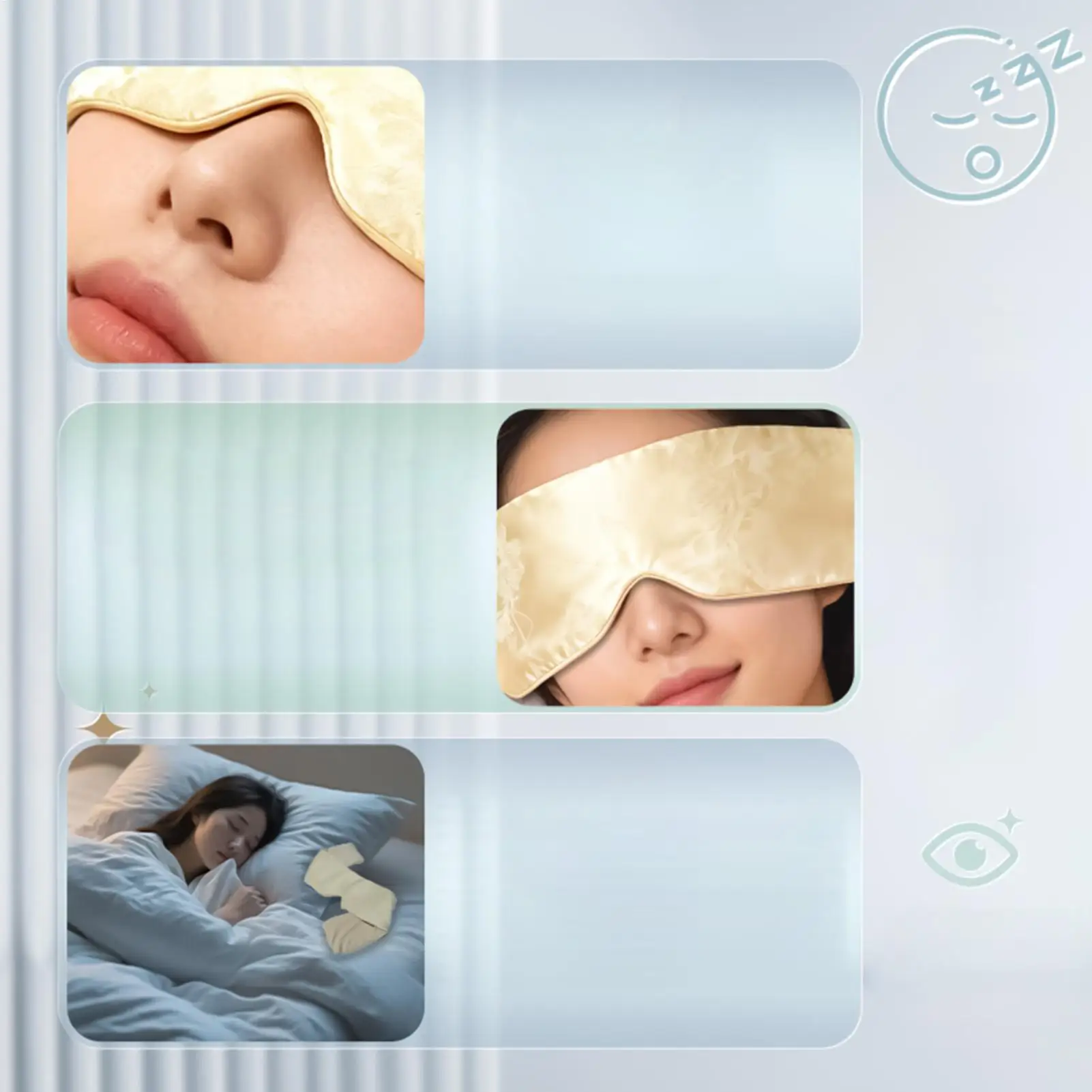Weighted Eye Cover Ice Silk Aromatherapy Beads Soft Detachable Sleeping Weighted Eye Covers For Men Women Home Office Travel Car