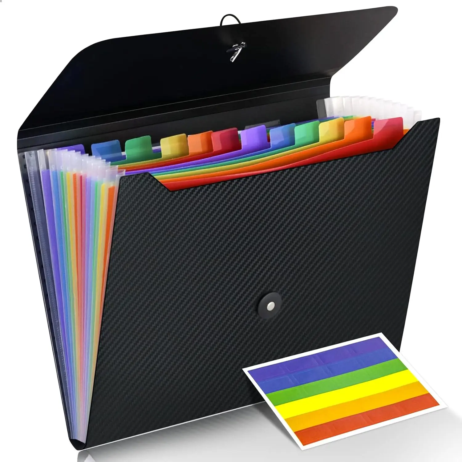 

13 Pocket Accordion File Organizer with Elastic Closure for A4 Letter Size Documents, Home Office Travel