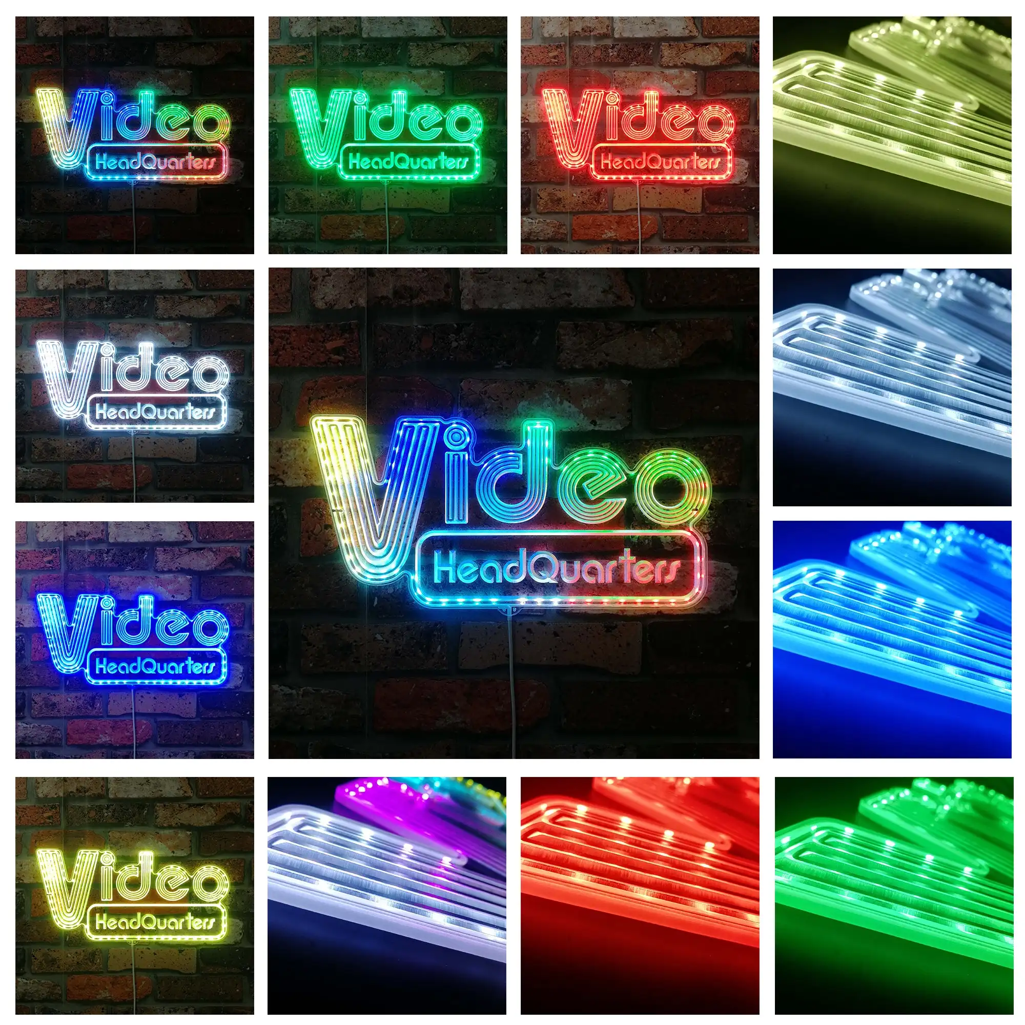 Video Headquarter Neon LED Sign with Dynamic RGB Colors