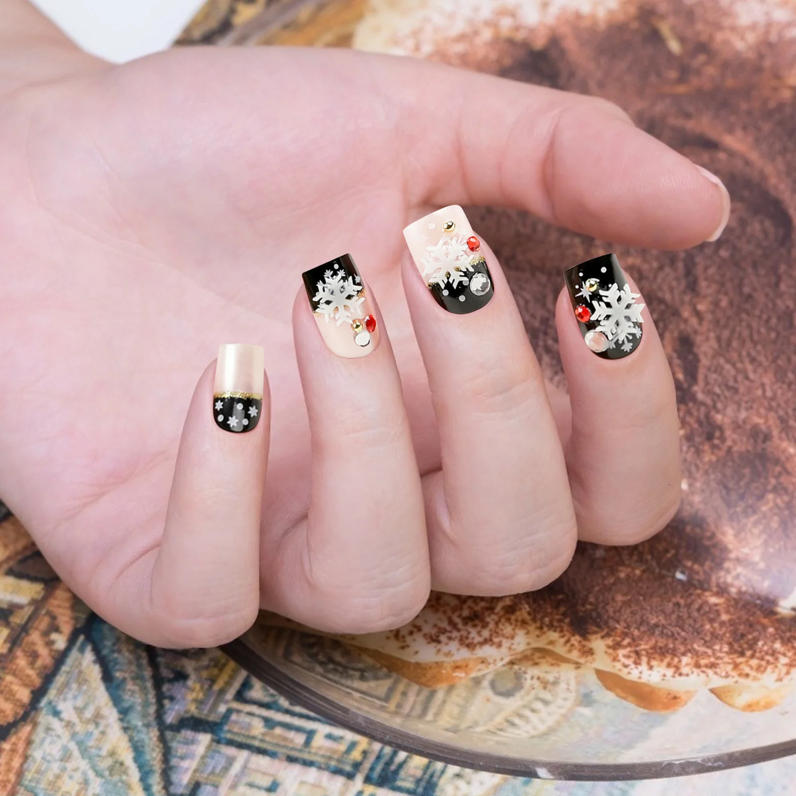 

48 Pcs Fake Nails Short False Full Cover Fingernail Press Ons Colorful Fingernails