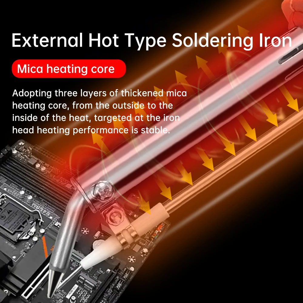 Pistola de soldadura de calor externa de 60W, soldador eléctrico de mano de estaño, punta de pistola de estaño de 220V/110V, herramienta de soldadura