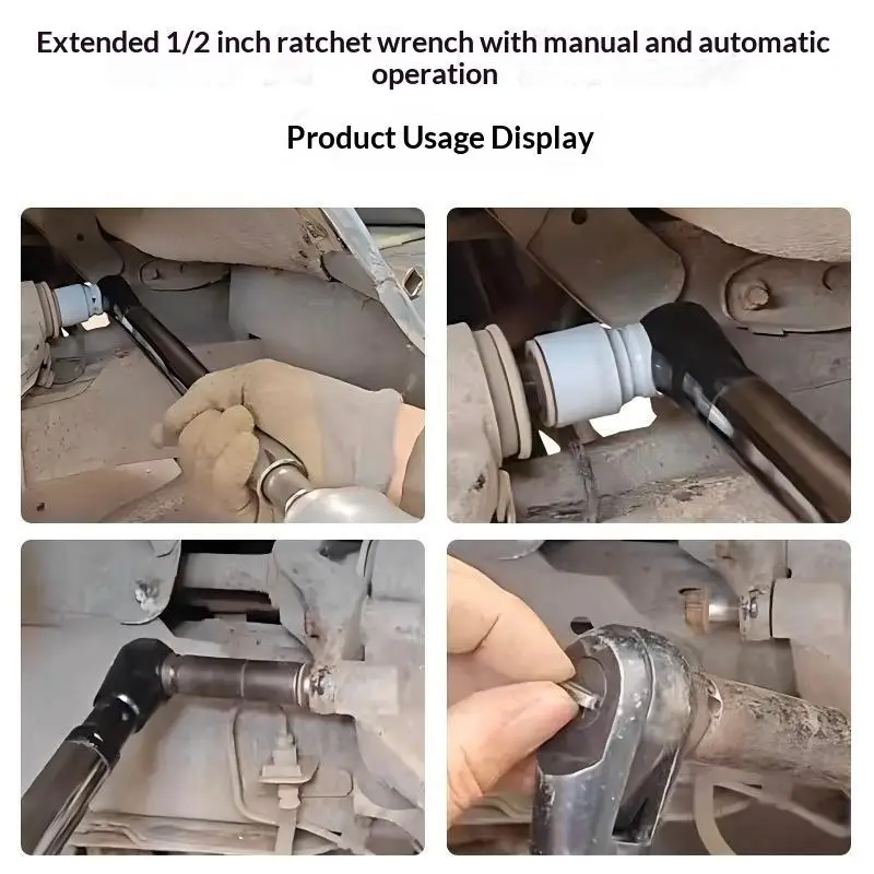 Manual Pneumatic Extended Ratchet Wrench Anti Slip Handle Socket Adapters For Narrow Space Auto Repair Work