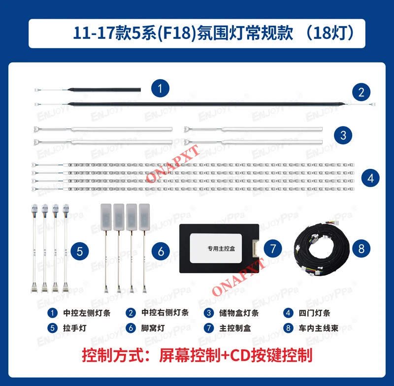 

Auto Car For BMW 5 Series F18 2011-2017 Decorative Ambient Light LED Atmosphere Lamp illuminated Strip