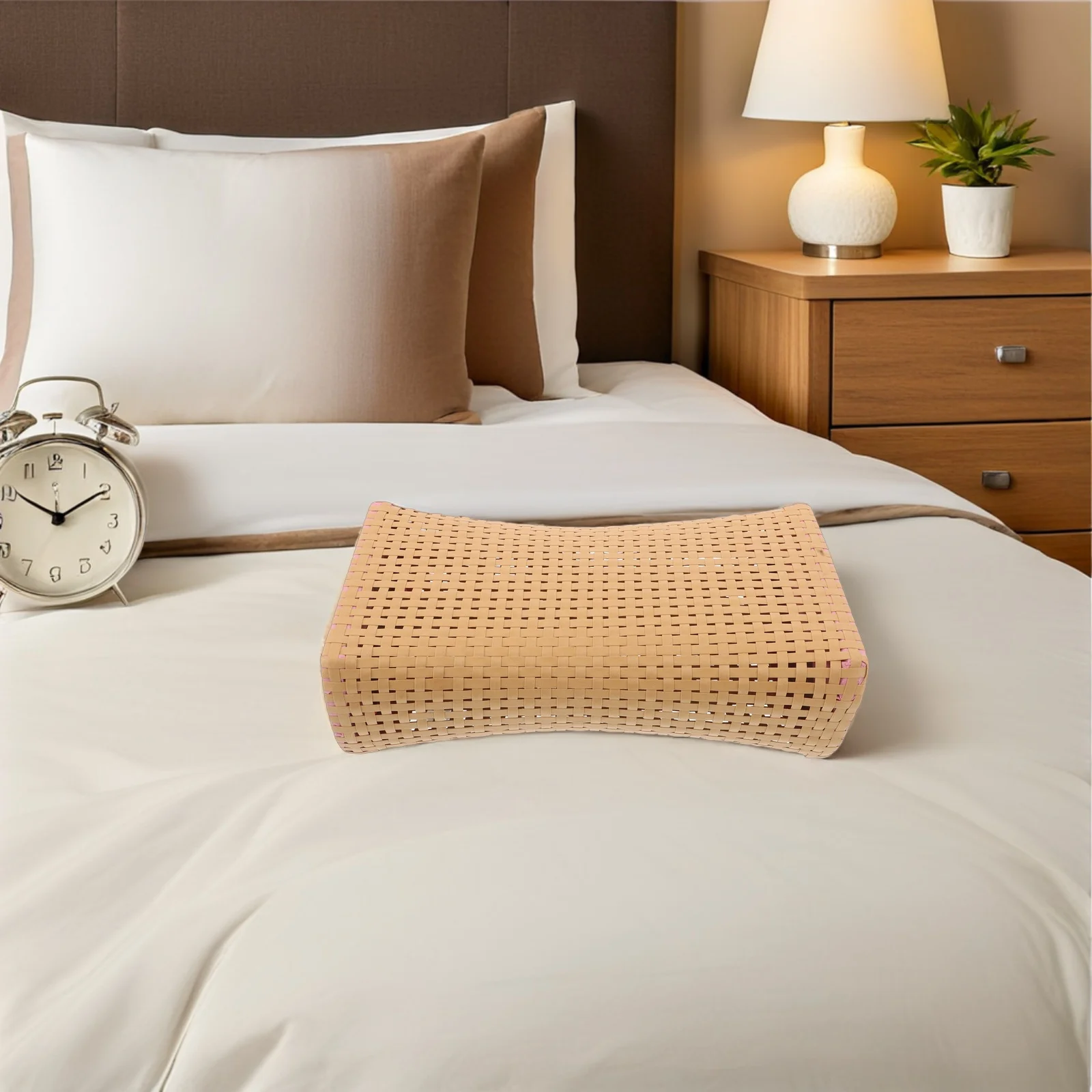 

Pe Woven Hollow Cooling Pillow Breathable Sauna Neck Cushion Comfortable Headrest for Summer Spa Steam Room Relaxation