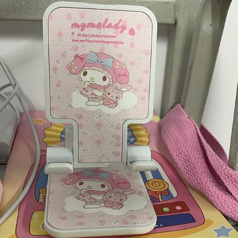 Kawaii Sanrioed Mijn Melodie Cinnamoroll Bureau Mobiele Telefoon Houder Opvouwbare Draagbare Mobiele Telefoon Stand Tablet Ondersteuning Voor Ipad Iphone