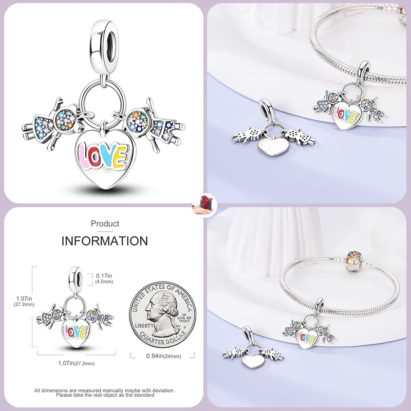 925 فضة موضة منطاد الهواء الساخن الدب كعكة عيد ميلاد سحر الخرز ل سوار 3 مللي متر DIY بها بنفسك غرامة مجوهرات صنع الهدايا