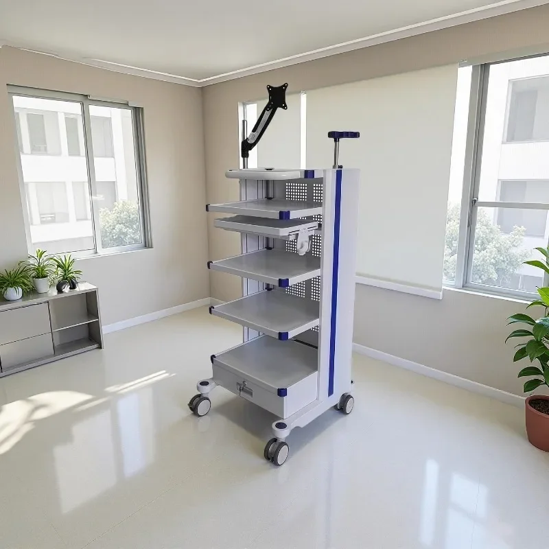 

Barber Cutting Trolley Professional Aesthetic Stainless Steel Rolling Cart Drawers Storage Organizer Hair Salon Equipment