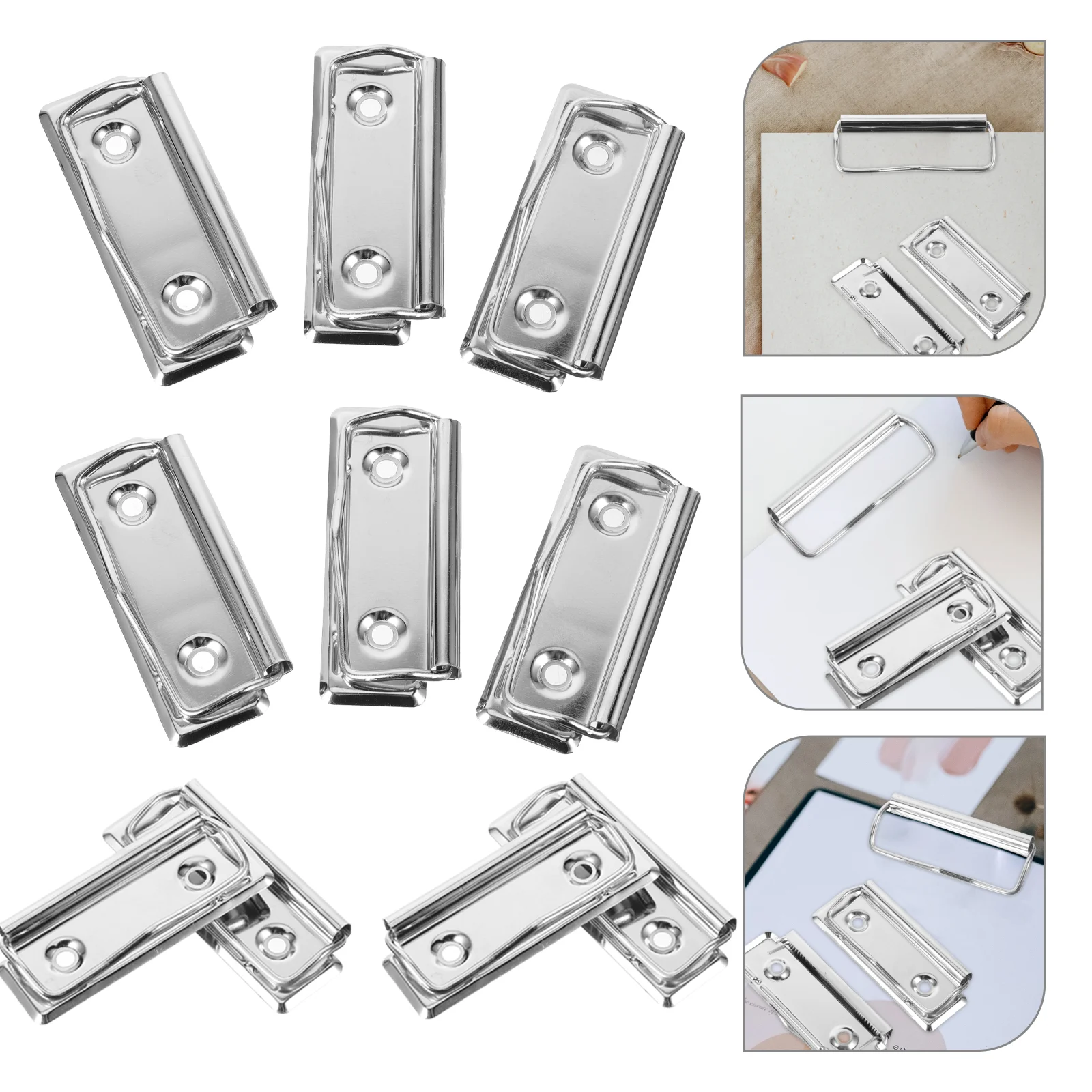 10 pezzi Hardware cancelleria lavagna Clip forte piastra metallica ristorante Menu 10 pezzi (7 Cm senza Clip angolare) Clip di File