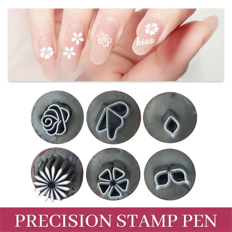 New Nail Art Stamp Pen Set Floral Butterfly Pattern Nail Graffiti Pen Flower Painting Drawing Nail Brush Stamp Pen Manicure Tool