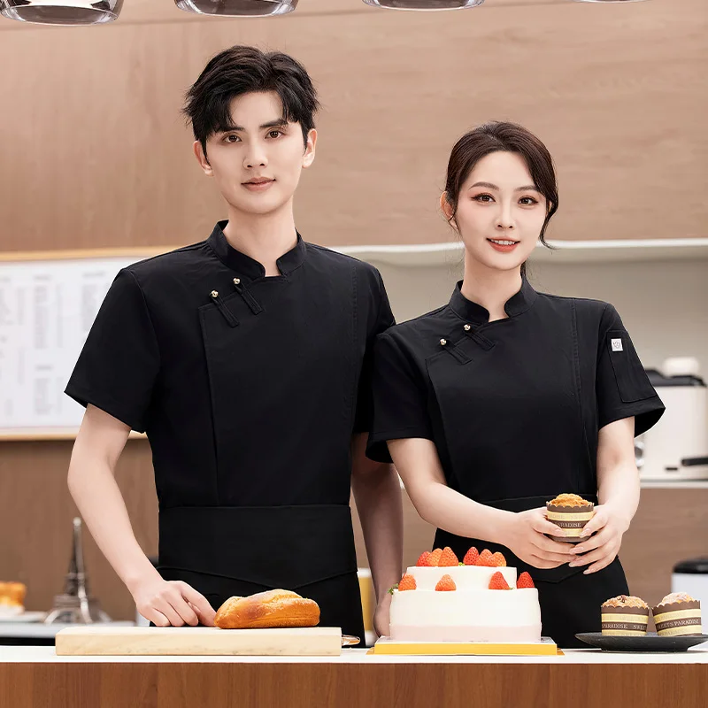 요리사 요리 코트 전문 주방 작업 레스토랑 요리 재킷 케이터링 웨이터 유니폼 하이 엔드 중국 스타일 베이킹 의상