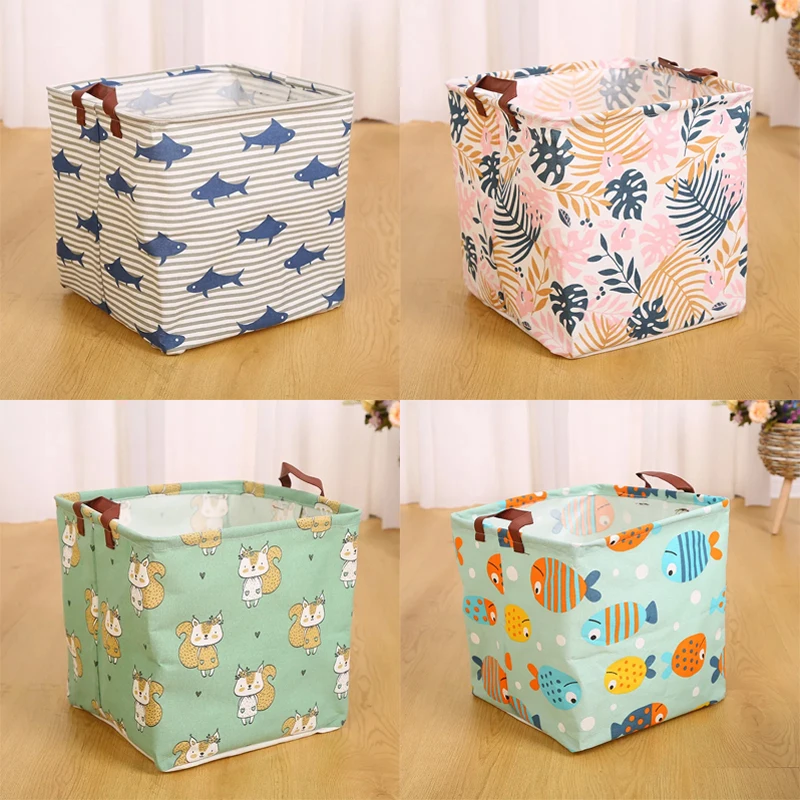 

Laundry Basket Cotton and Linen Dirty Clothes Foldable Laundry Basket Storage Household Sundries Storage Basket 32x32x32cm