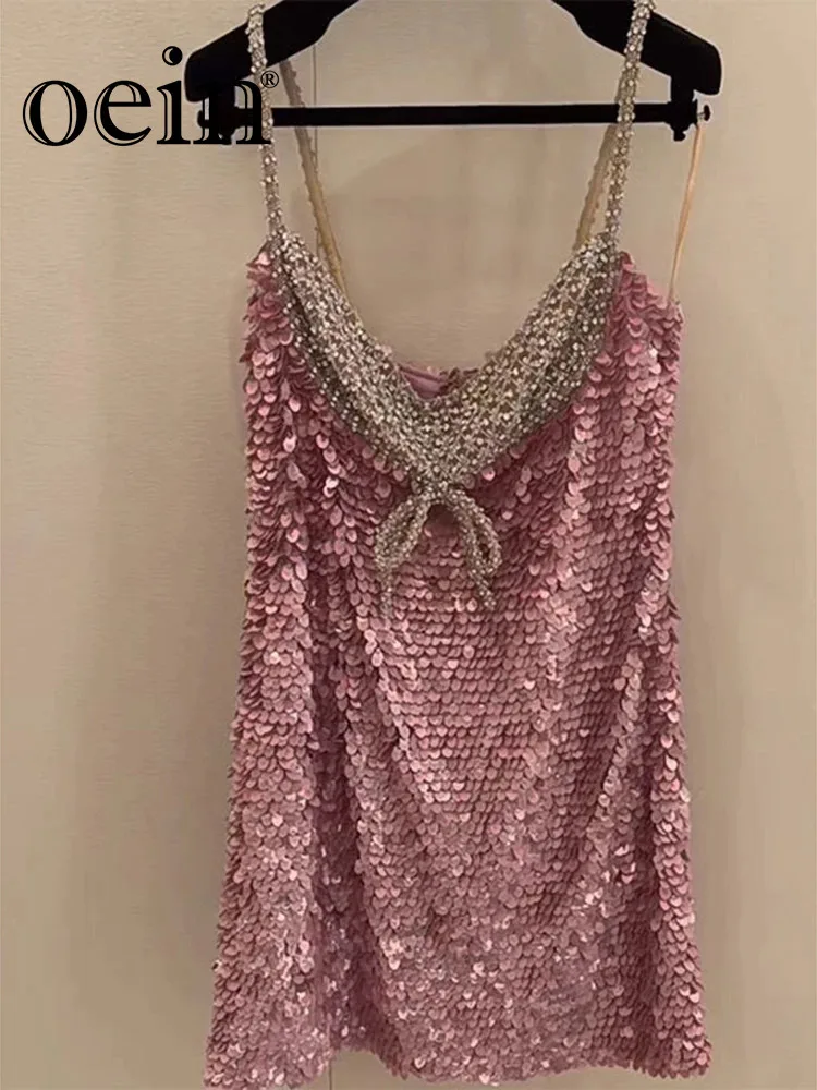 

Oein High End, Elegant Stunning Sequin Camisole Dress Women's Summer French Niche, Unique Beaded Banquet Dress