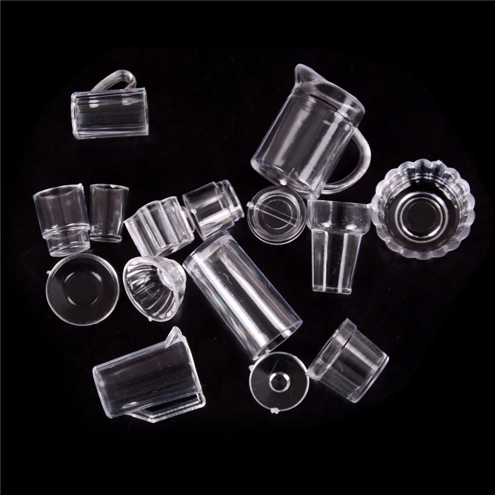 1Set Puppenhaus Miniatur Platte Tasse Schüssel Schüssel Geschirr Modell Puppenhaus Küche Wohnzimmer Spielzeug Zubehör