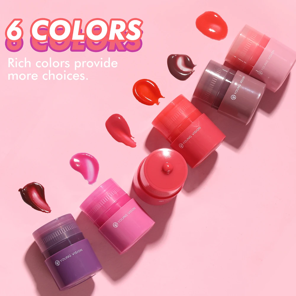 6-farbiger optionaler Twist-Lipgloss, glatt, feuchtigkeitsspendender Lipgloss, verblasst Lippenlinien, verbessert die Farbe des Lippenöl-Make-ups
