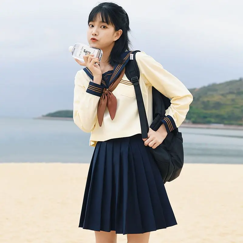 Japanese Academy Style JK Uniform Skirt Genuine Japanese Sailor Uniform Set