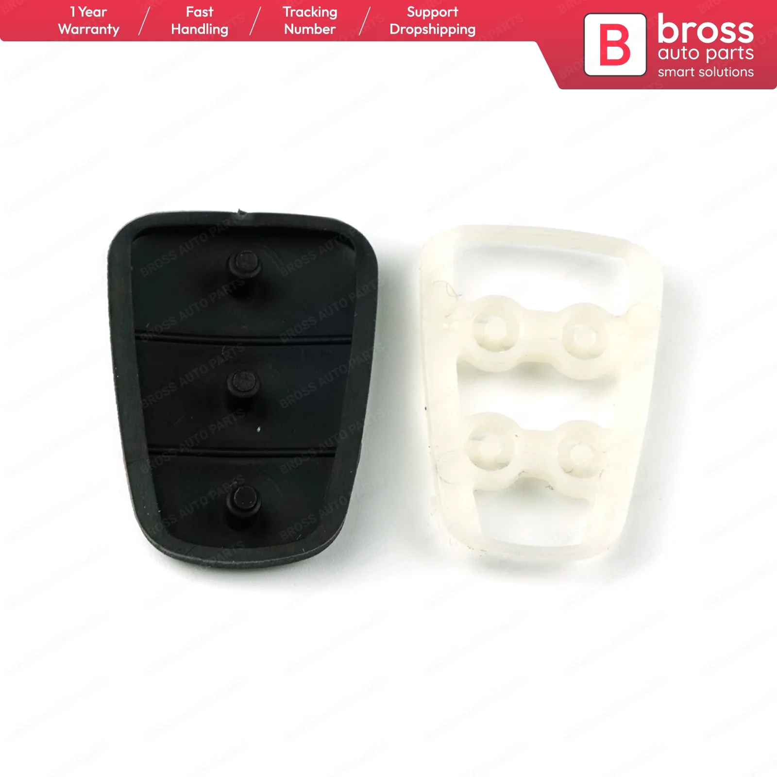 Bross BDP1122 Flip Remote Car Key Button Soft Touch Black Silicone Rubber Pad Key Shell Insert Fob Case Cover for Kia Picanto