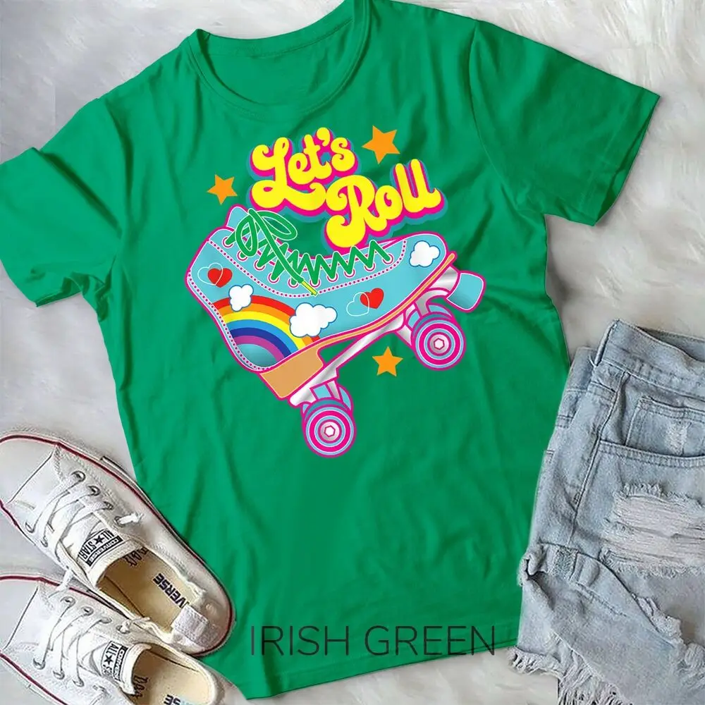 Retro Let's Roll Rollerskating Cute Roller Skater 70s 80s T-Shirt Unisex T-shirt