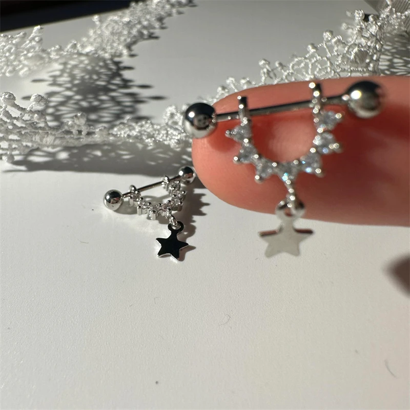1 PCS Star Silver Color 316L Stainless Steel Ear Bone Nail for Women New Fashion Allergy Prevention Jewelry Gifts