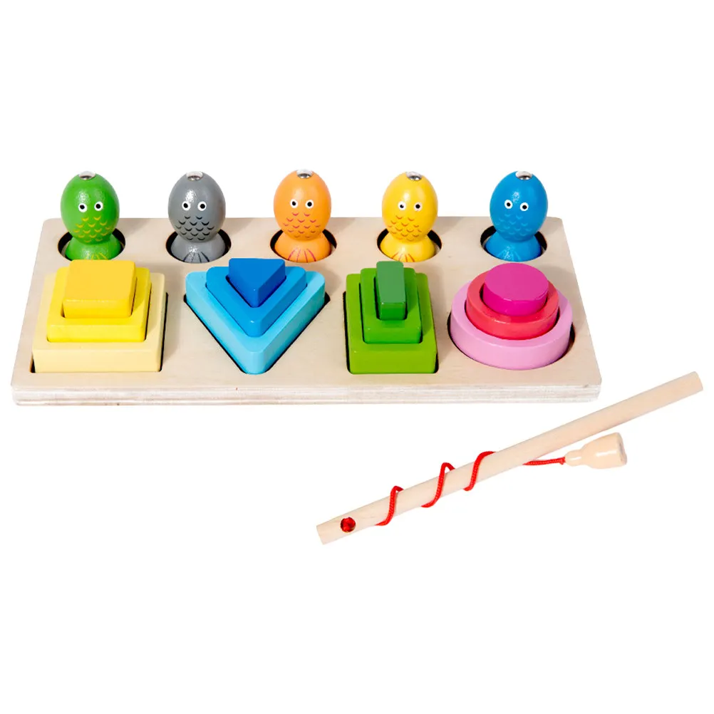 

1Set Wooden Montessori Shape Stacking Matching Educational Game Bright Colors Smooth Edges Early Learning Hand Eye Coordination