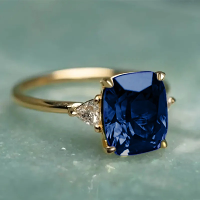 Huitan Luxury Bright Zirconia Ring Female 4 Colors Available Finger Jewelry for Women Fashion Wedding Ceremony Accessories Gift
