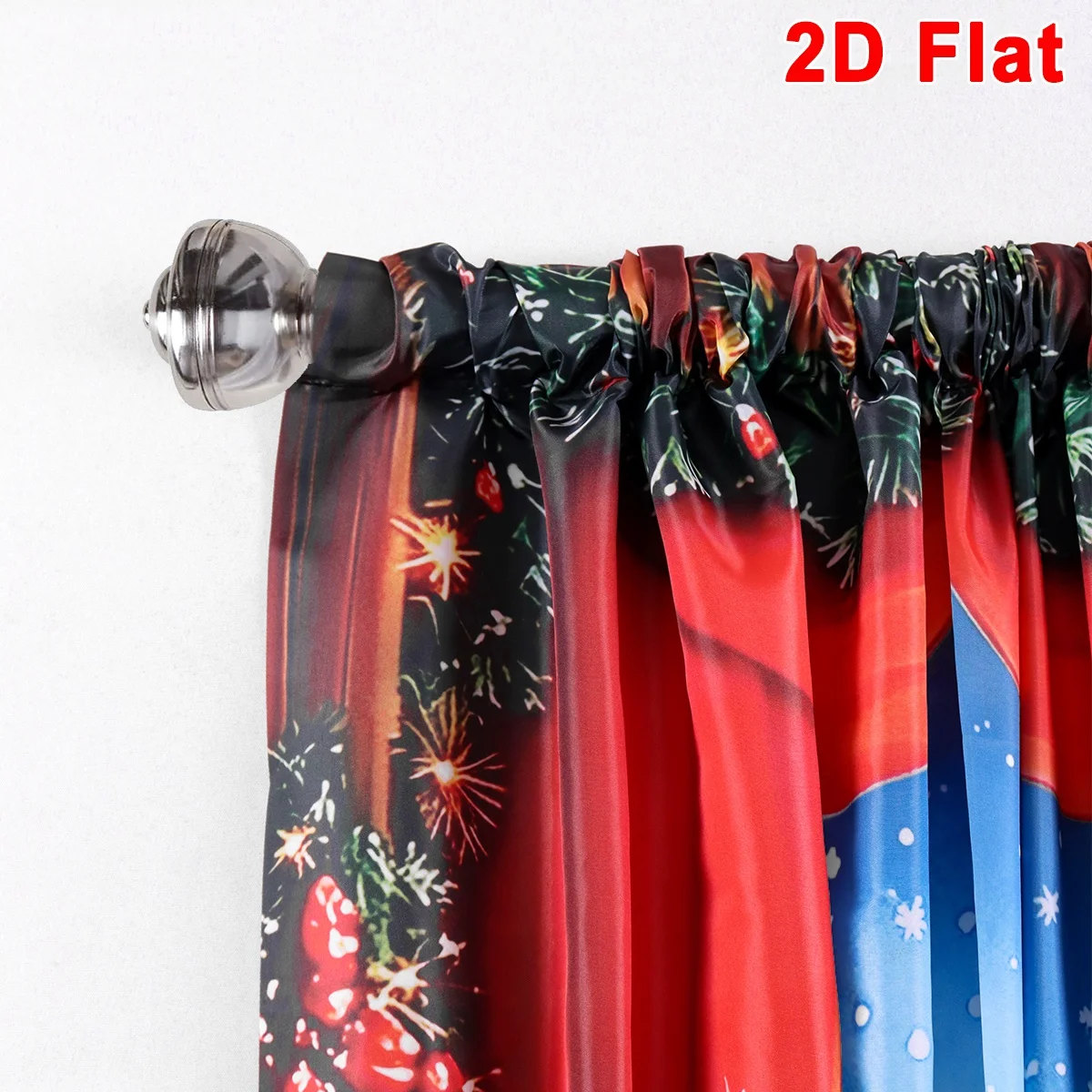 2 Stück Festliche Weihnachtsvorhänge Schneemann- und Weihnachtsbaum-Design Polyester-Vorhänge mit Schlaufen für Schlafzimmer Weihnachtsdekoration 2026 – Detail 4