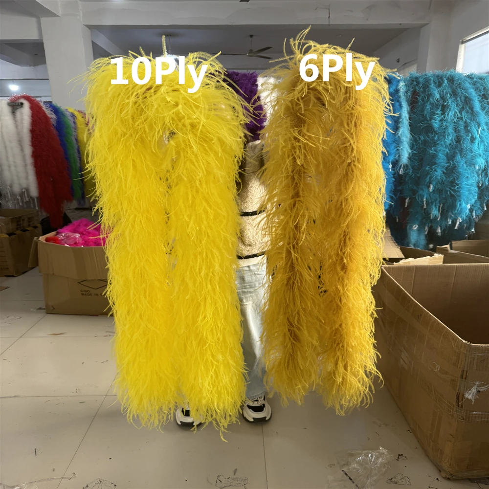 

Hot Sale Ostrich feather boa 6 10 Ply Natural Ostrich feathers Decoration Boa Scarf for Costume Party Dress Sewing Accessory