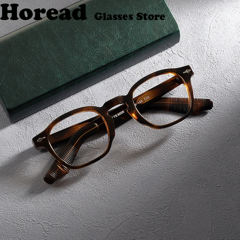 

2024 Vintage Square Glasses Frame Men Women Fashion Thick Acetate Eyeglasses Handmade Classic Eyewear Spectacle