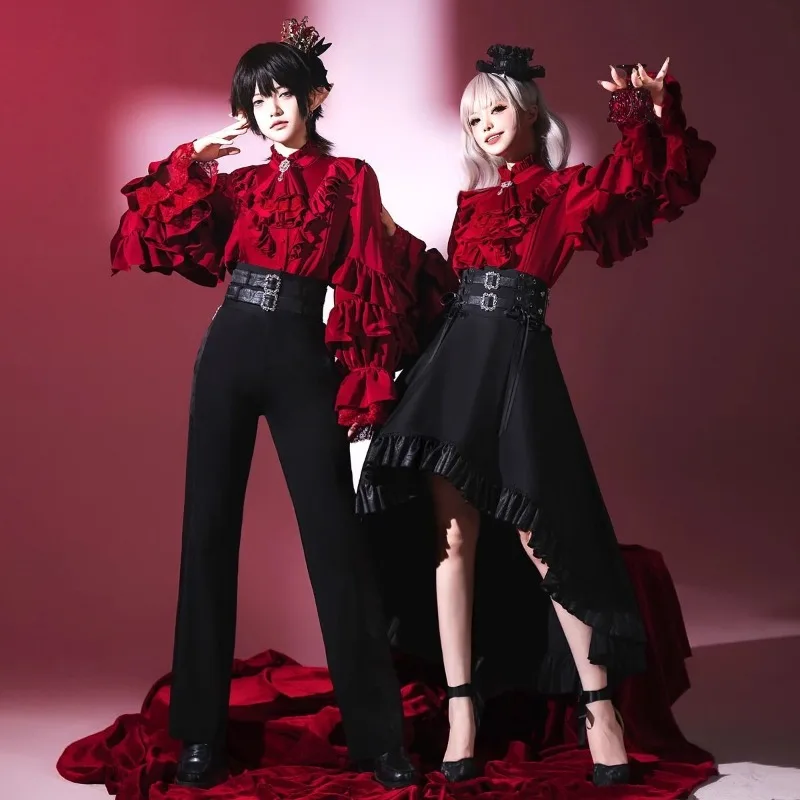 Lolita Inner Dress Gothic Dark Style Shirt European Court Dress Prince Costume Halloween Costume Top Cosplay Outfit