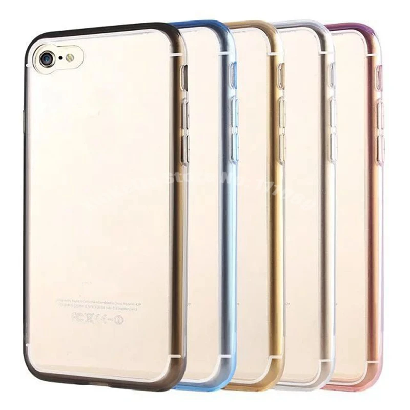 300pcs Acrylic TPU Case For iPhone X 8 7 6 6s Plus 5 5s Hybrid Soft TPU bumper Back Cover 7Plus Ultra Thin Phone Shell Capa