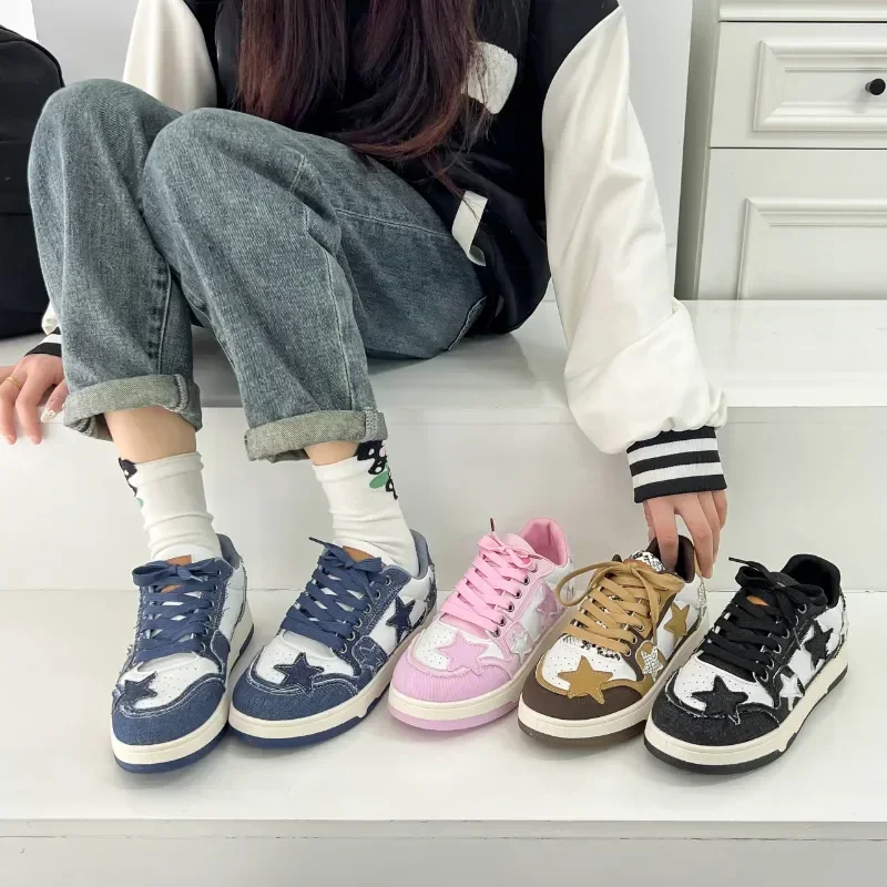 2024 Spring and Autumn Fashion New Comfortable Breathable Platform Lace-up Round Toe Sports Shoes Zapatos Mujer
