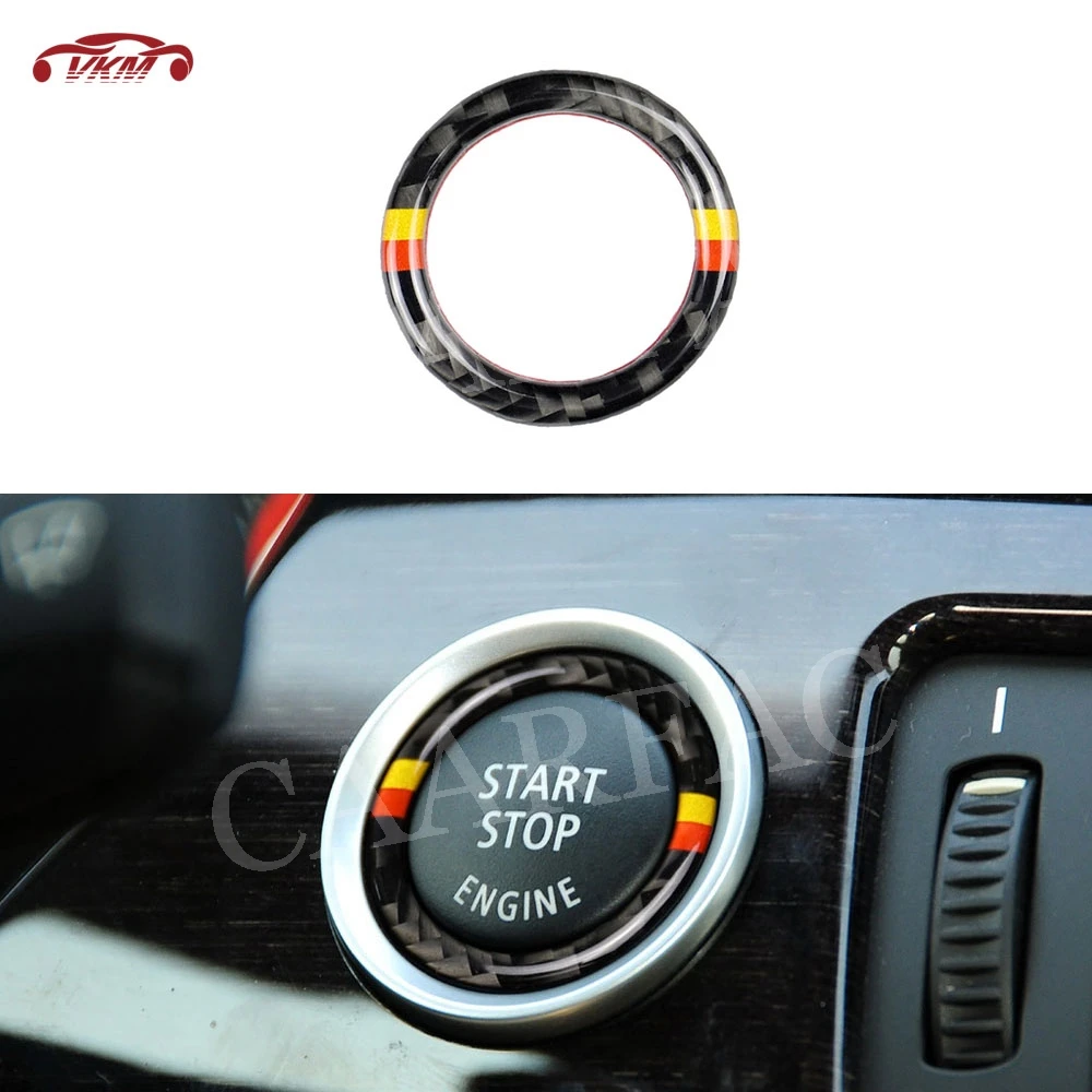 

Carbon Fiber Car Engine Start Stop Ignition Button Decoration Ring Trim Sticker For BMW 3 Series E90 E92 E93 E89 Z4 2009-2012