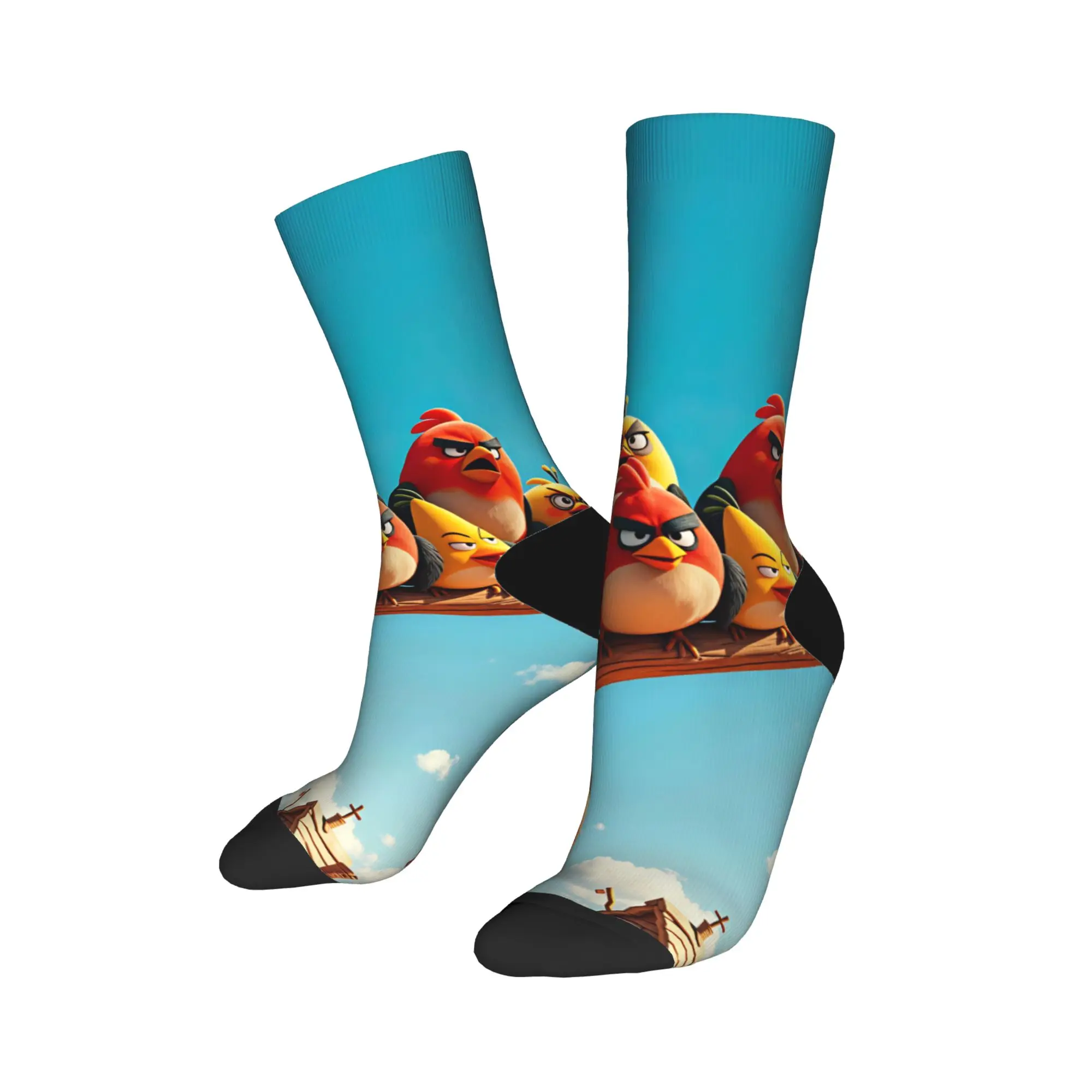 Birds Game Socks  Funny Stockings Men Medium Soft Cycling Socks Winter Custom Anti Slip Socks