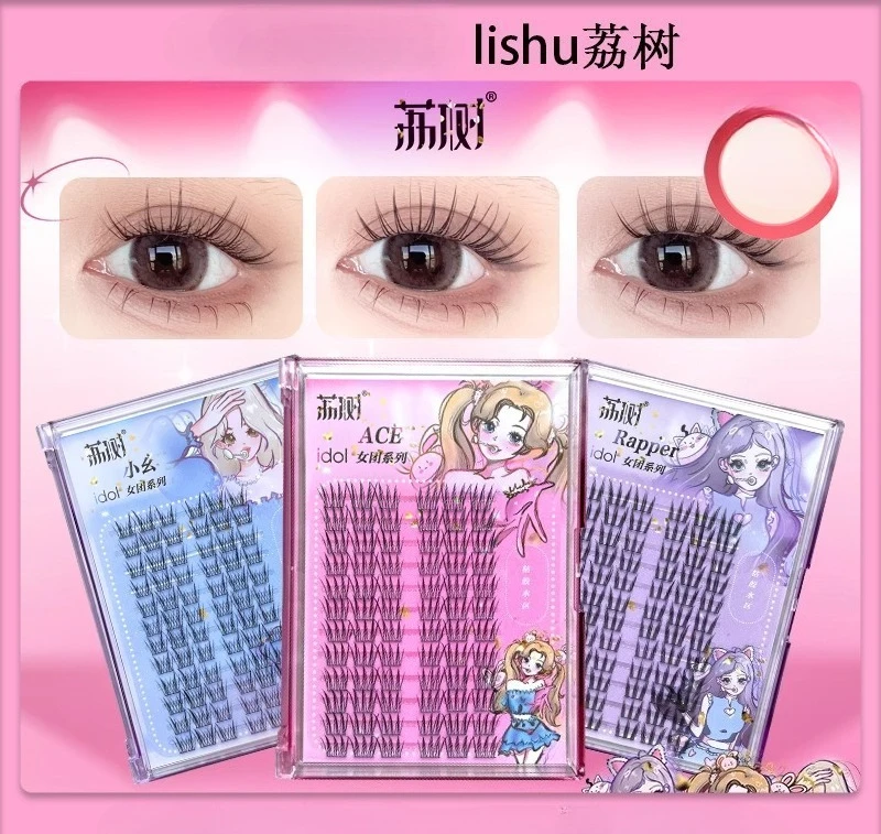 Lishu falsche Wimpern Buch weibliche natürliche Simulation Trilogie einzelne Cluster segmentiert selbstklebend