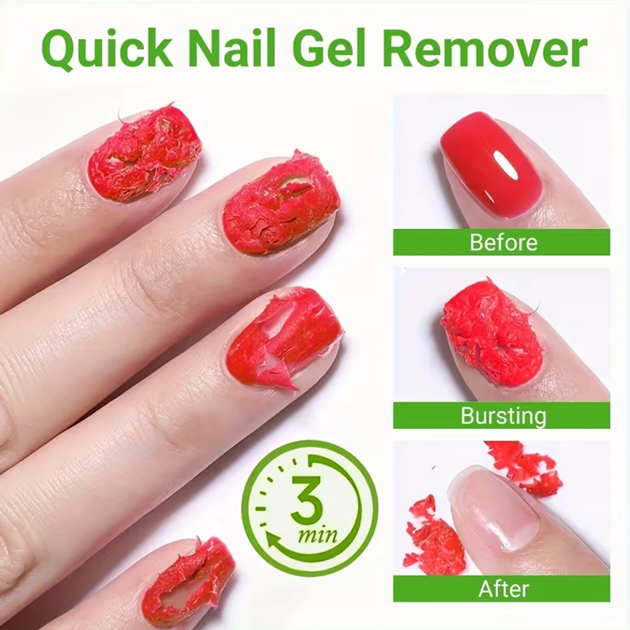 1.69oz Large Capacity Nail Polish Remover 3-5 Minute Soak Quick-Cleaning Solution Nail Trimming Semi-Permanent Nail Polish Manicure Tools