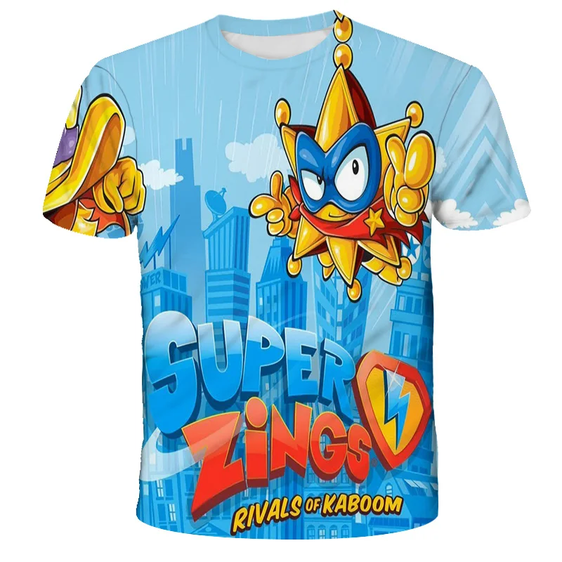 

2023 New Summer Baby Boy Los Super Zings Series Pattern Printing Dibujos De SuperZings Children's T-Shirt Children Girls Clothes