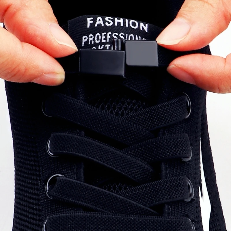 Magnetverschluss-Schnürsenkel ohne Binden, 8 mm breit, flache elastische Schnürsenkel für Sneaker und Tennis, schnürsenkel ohne Binden, einfache Anwendung, Schuhzubehör