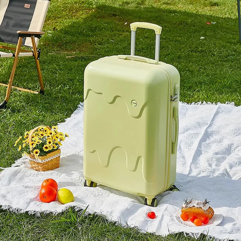 Small Fresh Luggage Foldable Cup Holder Side Hook Design Spinner Trolley Suitcase 18\